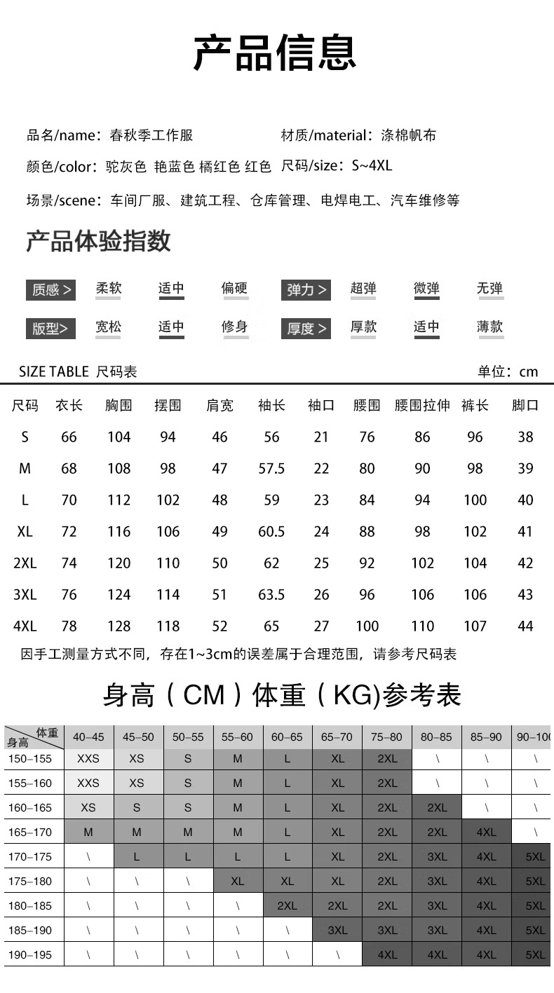 春秋季工作服勞保服滌棉耐磨